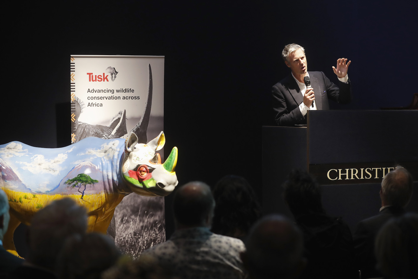 Zac speaks at the Tusk Auction