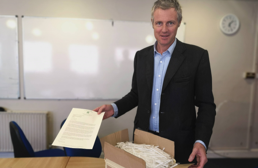 Zac Goldsmith MP Plastic Straws