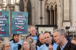 Zac Goldsmith MP and NO 3rd Runway Coaltition outside the High Court campaigning against Heathrow Airport Expansion