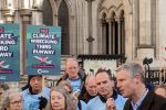 Zac Goldsmith MP and NO 3rd Runway Coaltition outside the High Court campaigning against Heathrow Airport Expansion